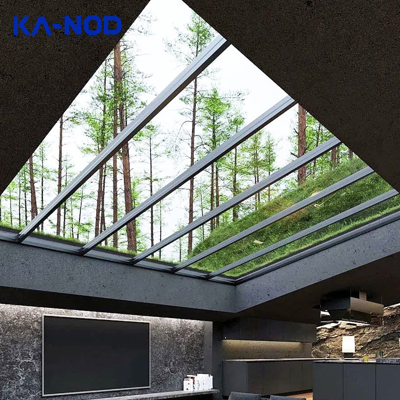 Direct sale energy saving minimalist design tempered glass aluminum skylight/roof window