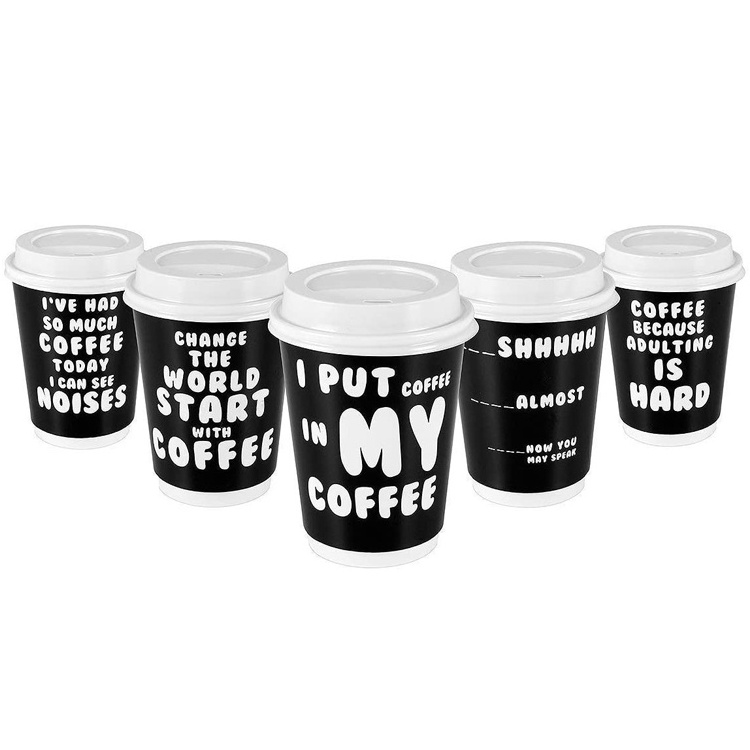 custom printed logo disposable coffee cardboard cup coffee cup with lids 10 oz coffee paper mug