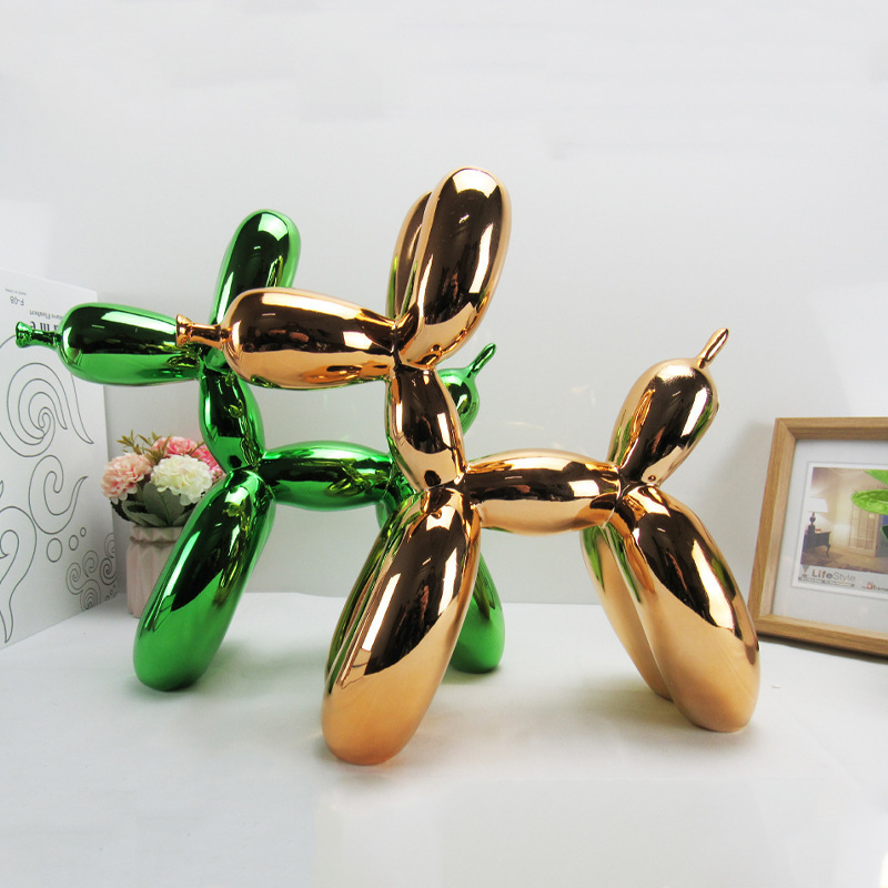 Nordic Electroplated Resin Crafts Jeff Koons Balloon Dog Ornaments Sculpture Creative Home Decorations Customized