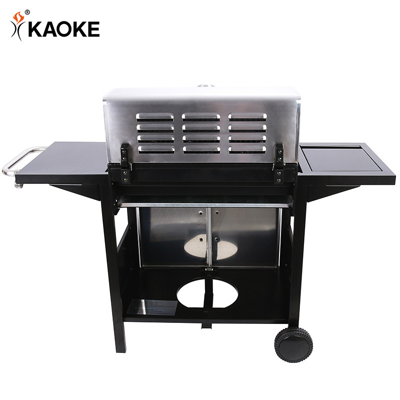 KAOKE 25 Inch Gas Grill Stainless Steel Outdoor BBQ 4 Burners With Side Burner Grill Gas