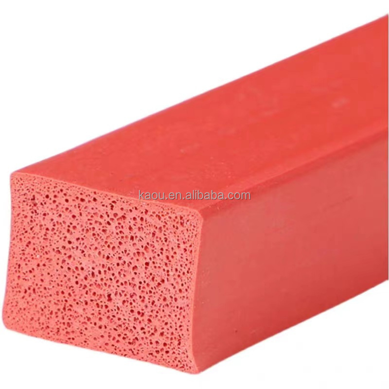 custom colors withe silicone rubber foam sponge bumper buffer extrusion profile seal strip