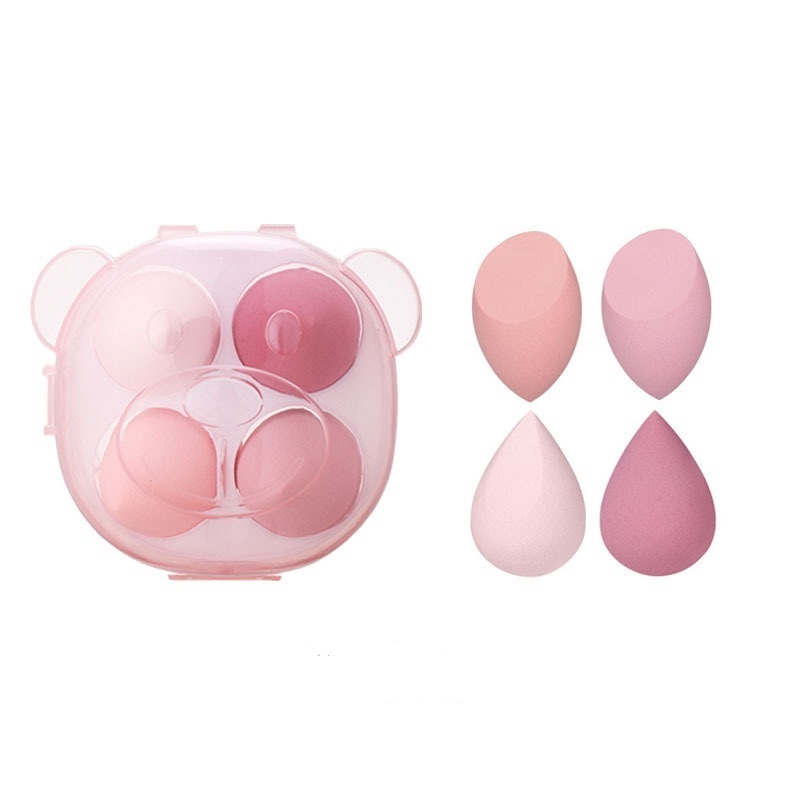 Heart Makeup Sponges  Blender Set 4Pcs  With Logo Large Size Face Sponge Makeup Makeup Sponge Puff Soft Bottle Packaging Box