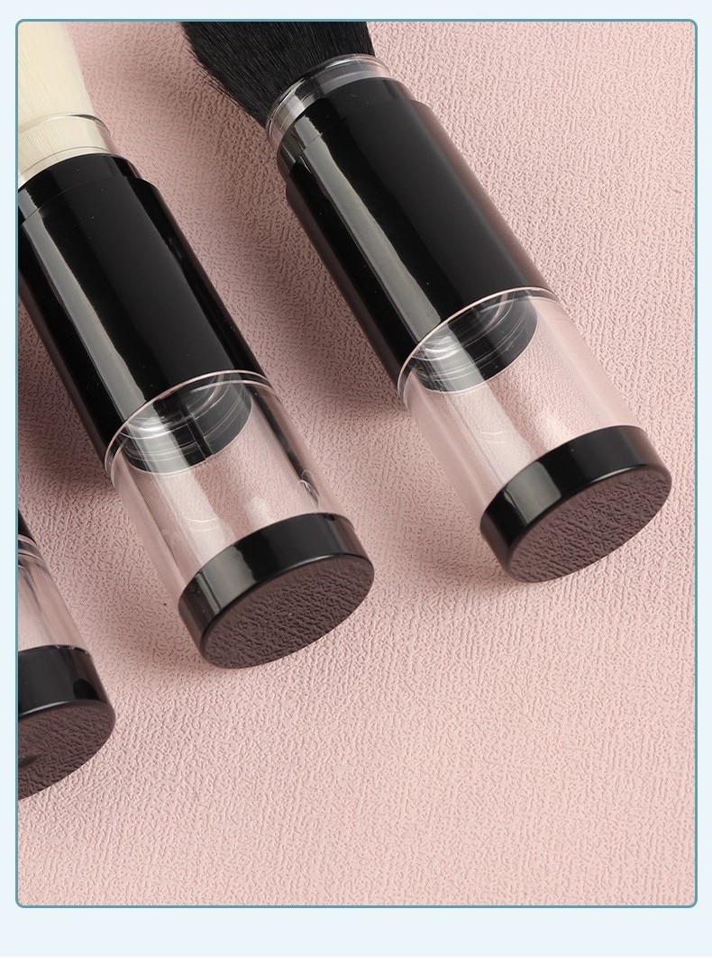 i Refillable Dispensing Mineral Powder Pump Makeup Brush Private Logo refillable body powder brush Empty Container with brush