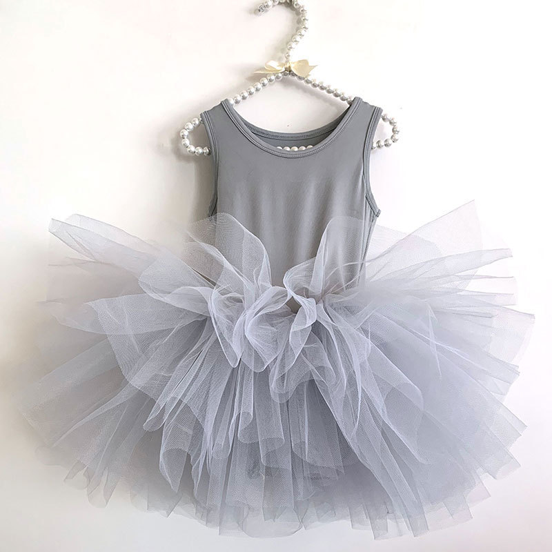 3-10years kids ballet tulle children dust pink dance tutu girl dress