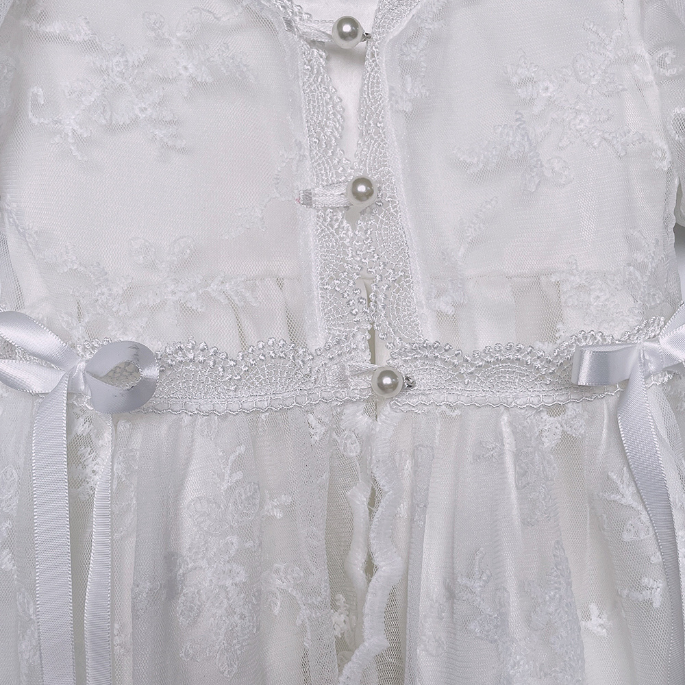 High Quality Boutique Soft long white baby gown baptism dress for christening