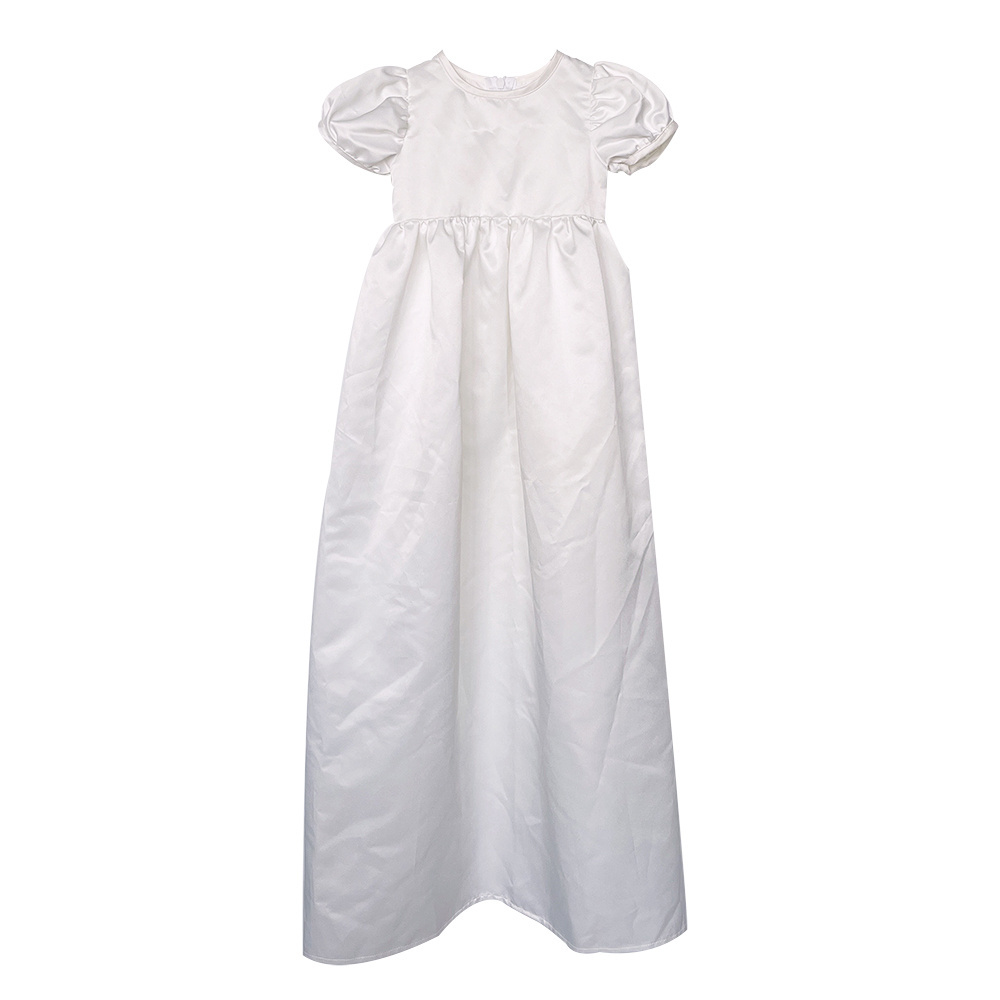 High Quality Boutique Soft long white baby gown baptism dress for christening