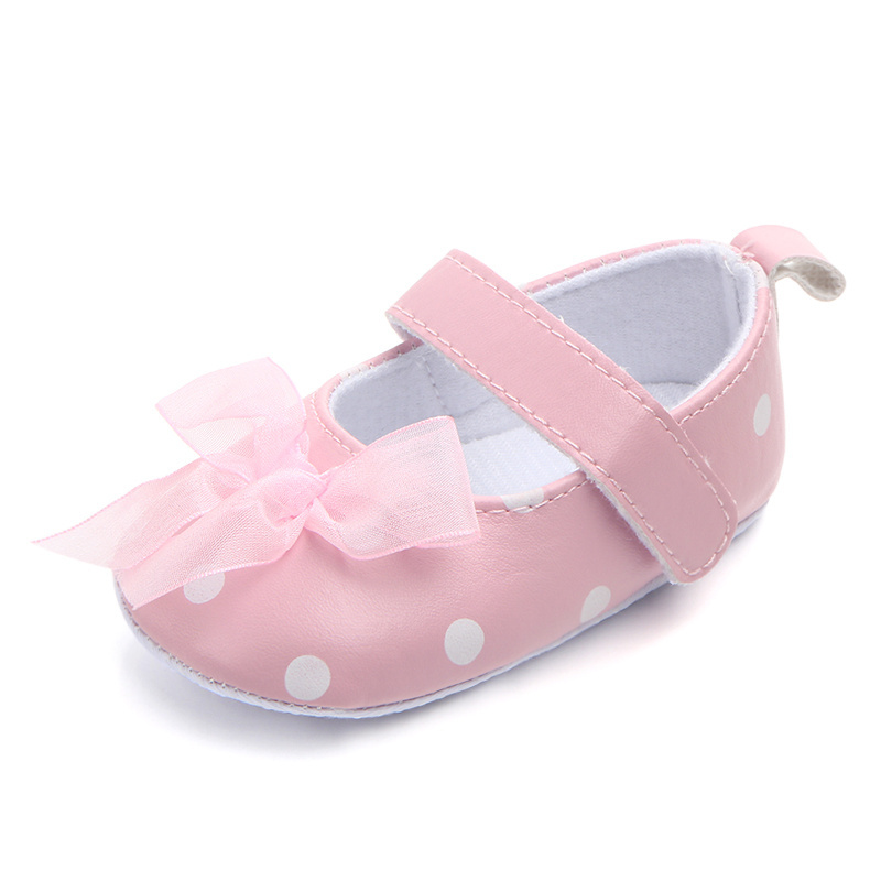 Newborn baby first step white baby polka dot shoes in bulk