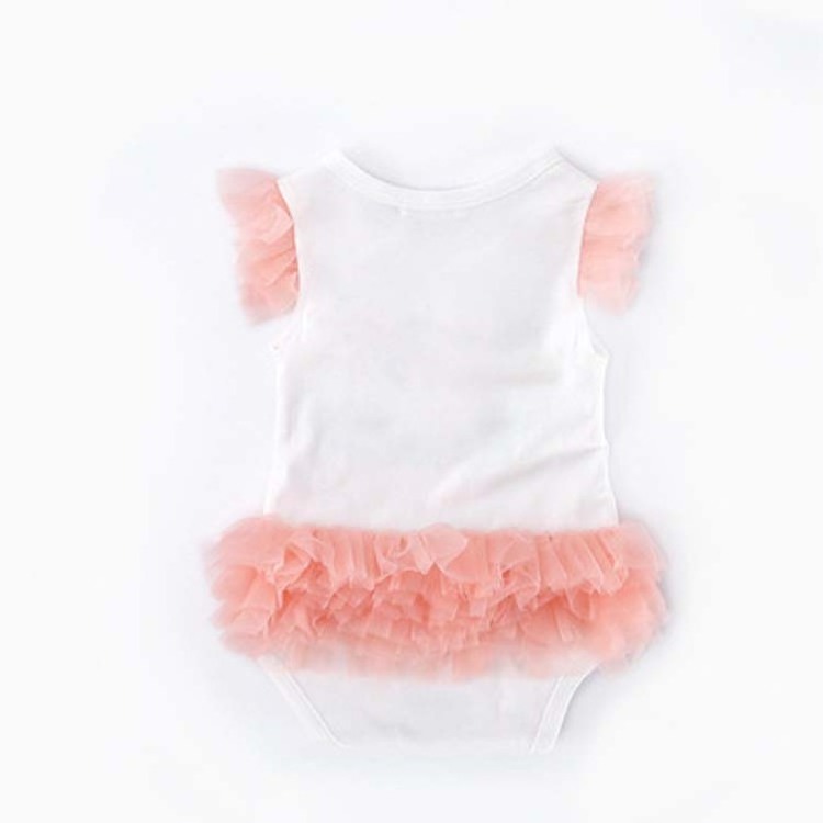 Hot selling cute pink princess lace organic baby clothes tutu romper