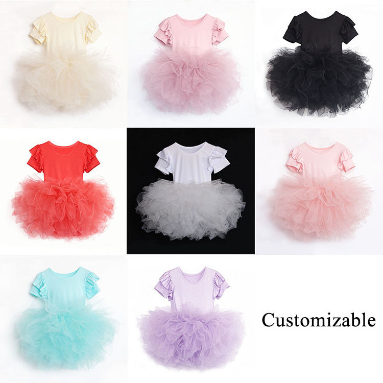 Customizable Summer Baby Girls Puffy Tulle Dance Dresses Baby Girl Princess Tutu Dress Clothes 6-12 Month