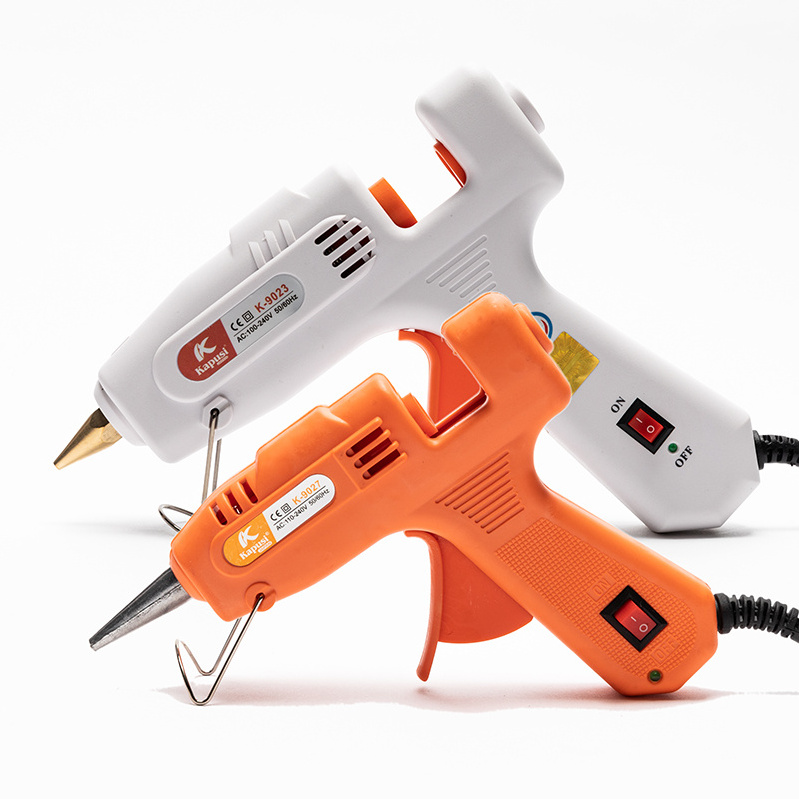 Kapusi Plastic Gun Body Copper Nozzle Mini Hot Melting Glue Guns Industrial