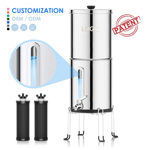 Wholesale Stainless Steel Countertop Gravity Water Filter Water Dispenser for Home Outdoor Gravity Water Filter