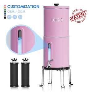 Hot Selling 304 Stainless Steel Countertop Water Purifier Remove Microplastics 3.25 Gallons Gravity Water Filter