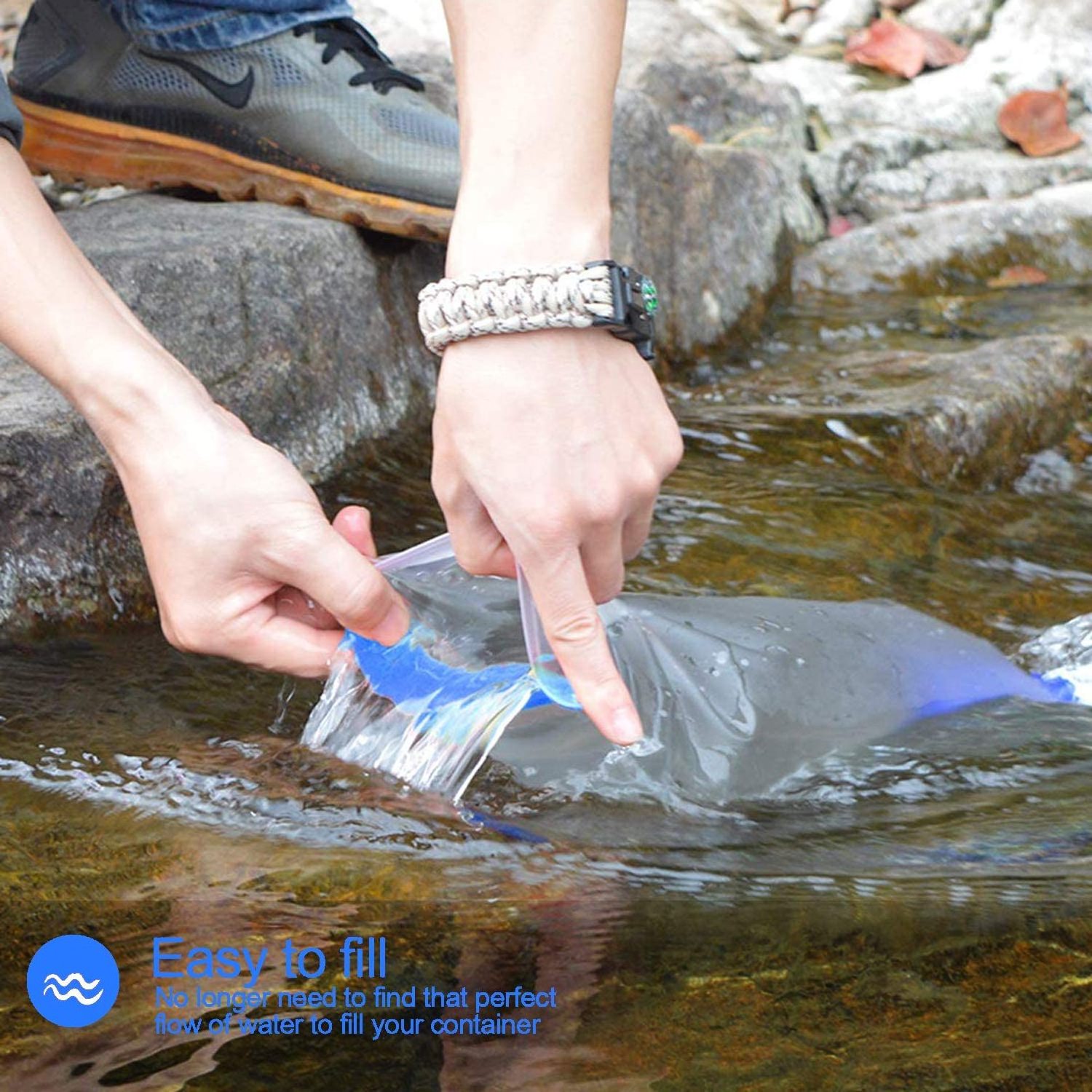 Sports Water Bag Container Camping Collapsible Drinking Water Bag TPU Water Bladder with Filter