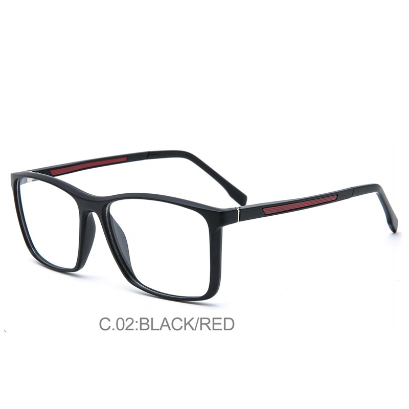 2022 New Men's Hot Tr90 Eyeglass Frame Square Eyeglass Frame Cross Color Red Optical Frames