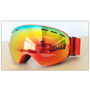 Ski Goggles factory stocks Custom logo color UV Protection mirror coated tinted lens Anti-Fog Snow sports Goggles Ski Goggles