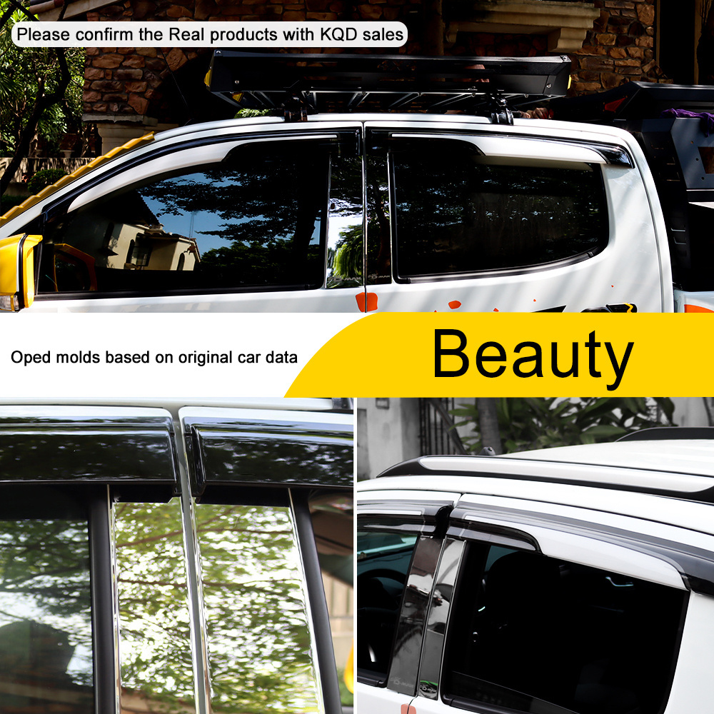 Factory Price Car Door Windows Sun Vent Visor Weather Shield Rain Guard Wind Deflector Window Visor For Toyota Fortuner 2015-on