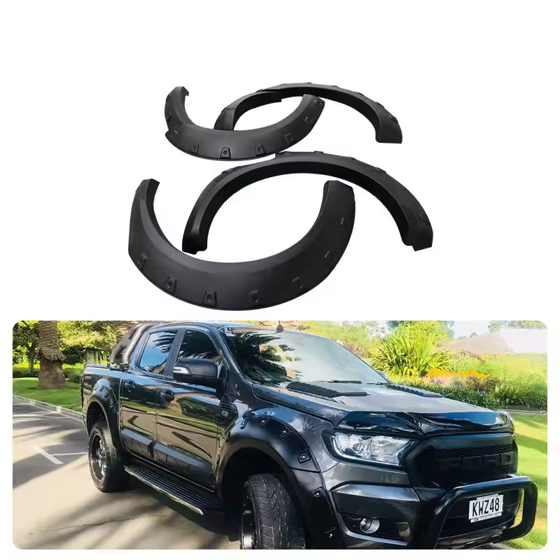 KQD Brand Factory Directly Customized ABS 4x4 Plastic Black Wheel Fender Flare For Ford Ranger T7