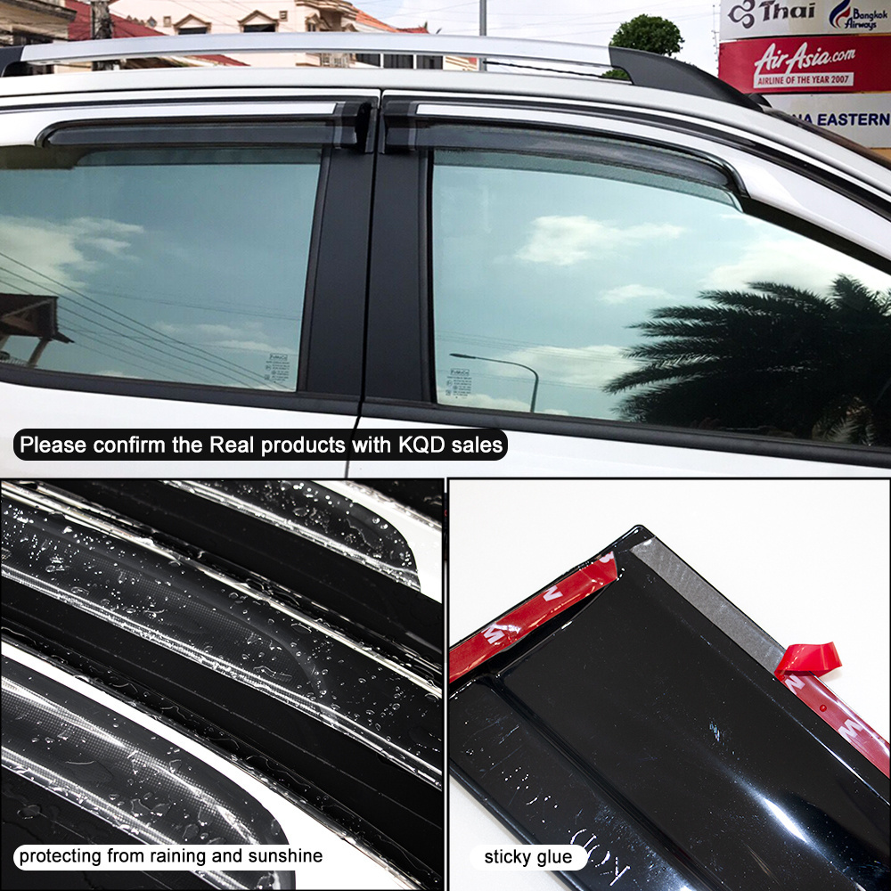 Factory Price Car Door Windows Sun Vent Visor Weather Shield Rain Guard Wind Deflector Window Visor For Toyota Fortuner 2015-on