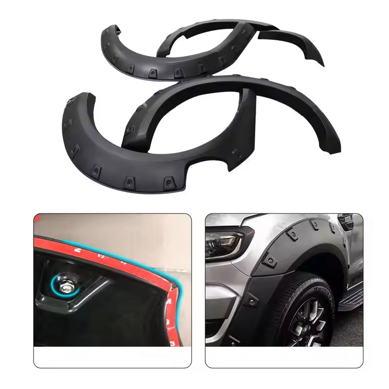 KQD Brand Factory Directly Customized ABS 4x4 Plastic Black Wheel Fender Flare For Ford Ranger T7