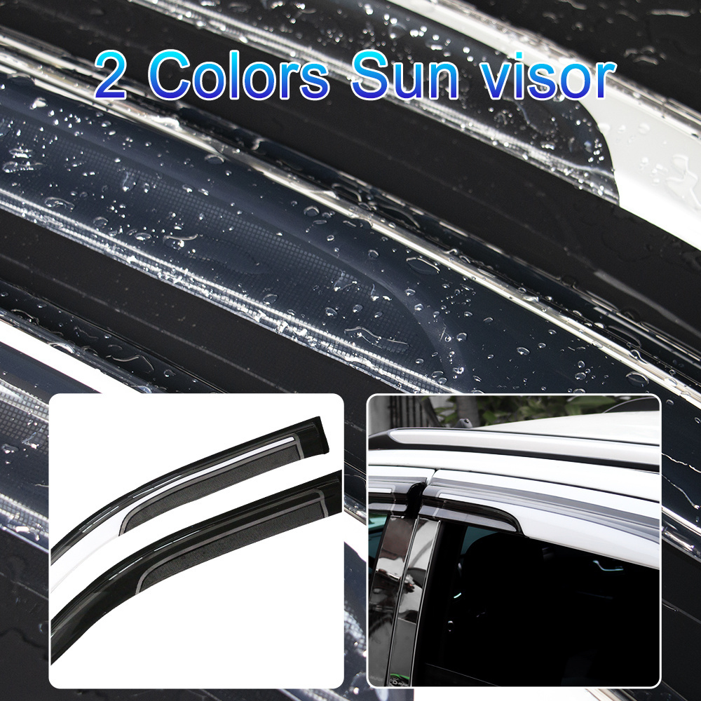 Factory Price Car Door Side Wind Deflectors Weather Vent Sun Shade Rain Guard Window Visor Rain Gutter For Toyota Hilux Revo