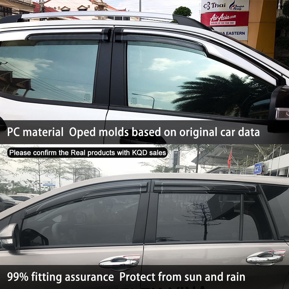 Factory Price Car Door Windows Sun Vent Visor Weather Shield Rain Guard Wind Deflector Window Visor For Toyota Fortuner 2015-on