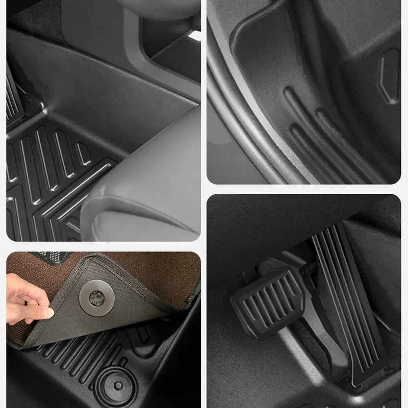 OEM/ODM Car Mats Accessories Custom Anti Slip 4d Black/Carbon Car Foot Mats for KIA SOLUTO