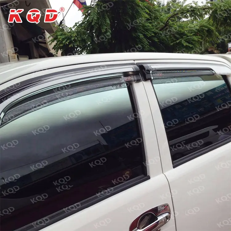 OEM/ODM car accessories rain guard weather shield wind deflector door car chrome window visor for Innova hilux vigo