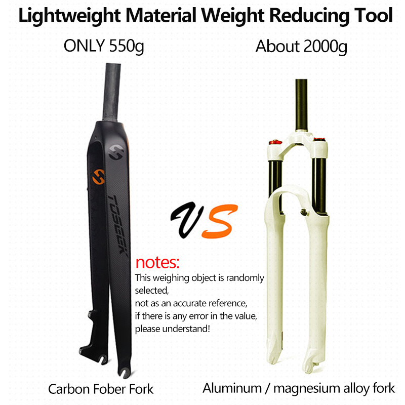 TOSEEK Full Carbon Fiber Front Fork for bicycle 26/27.5/29