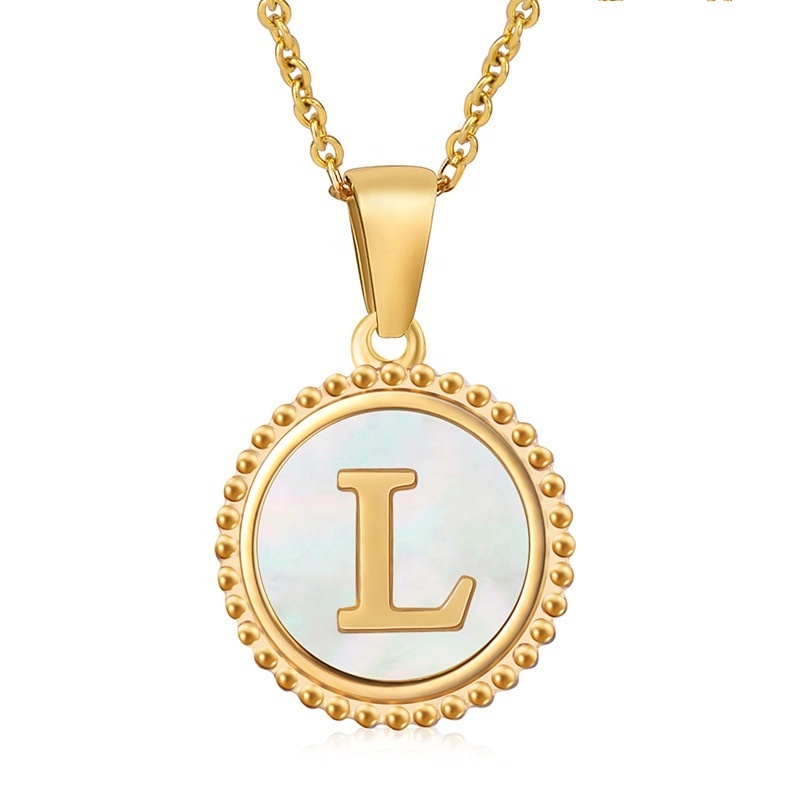 Shell Letter Initial Necklaces Alphabet Stainless Steel Necklace For Women Pendant Trendy Jewelry  Gifts