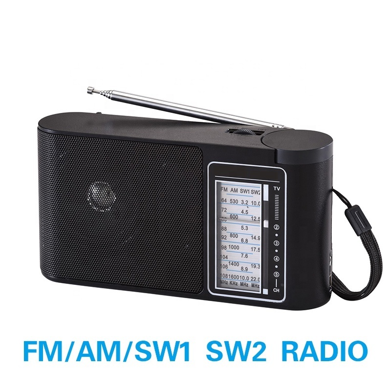 RS-905 manufacture fm am sw 3 band  rechargeable radio with  earphone jack micro usb charge slot