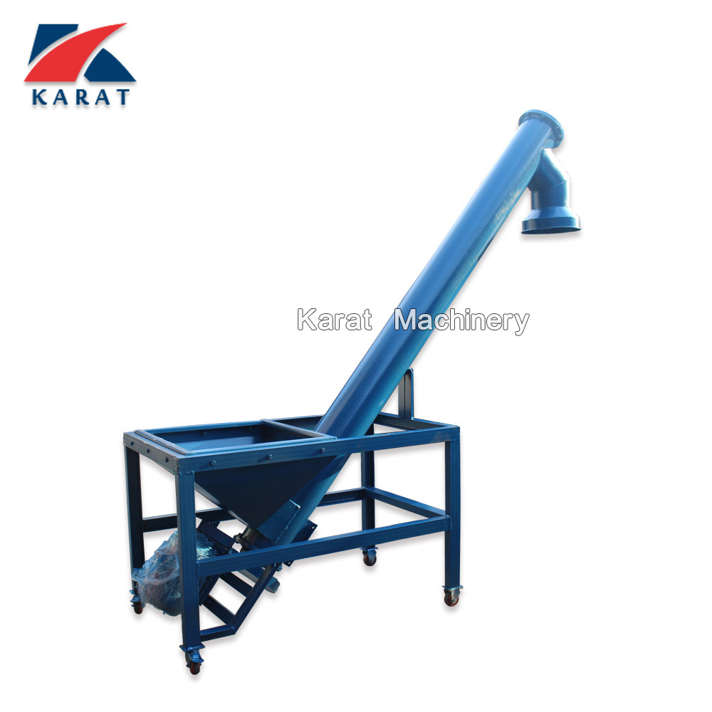 Sawdust incline auger screw feeder conveyor machine with hopper vibrating feeder screw