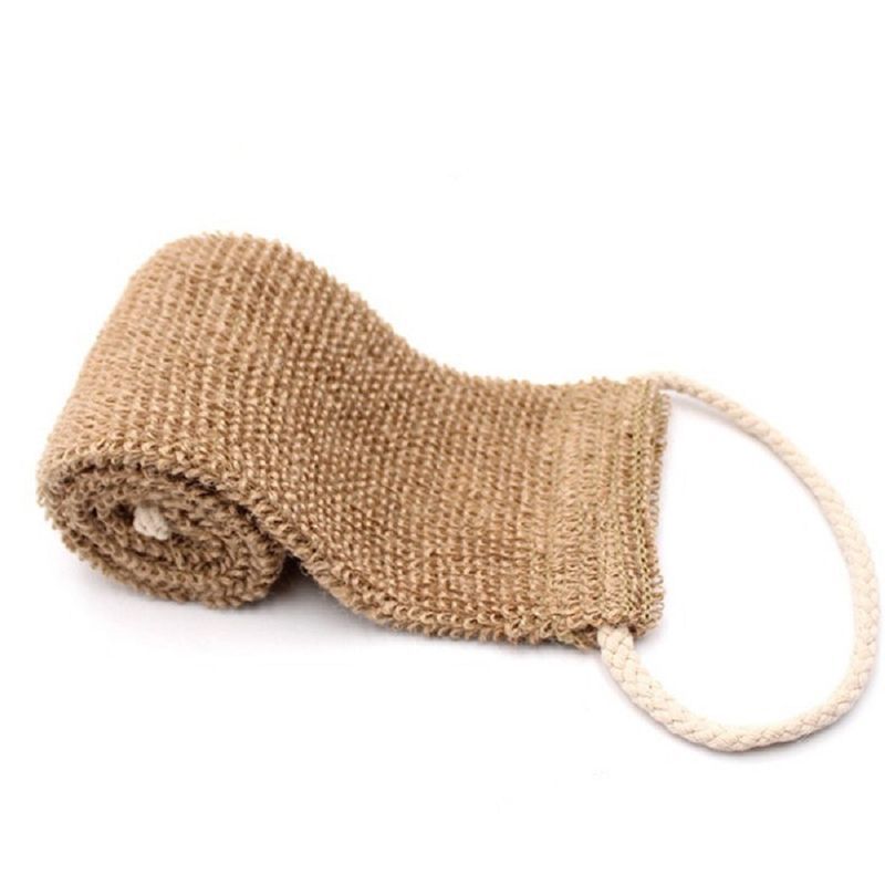 natural jute back strap wash cloth organic hemp exfoliating bath body back scrubber