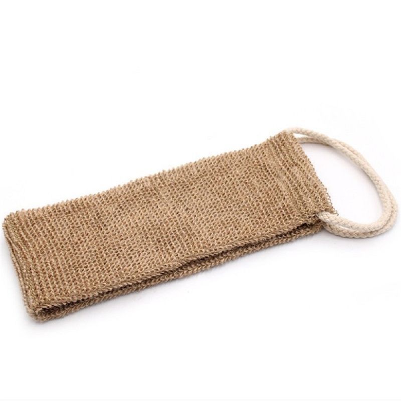 natural jute back strap wash cloth organic hemp exfoliating bath body back scrubber