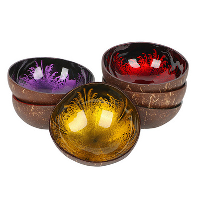 wholesale hand painted vietnam coco key smoothie decorative coconut shell coconut bowl