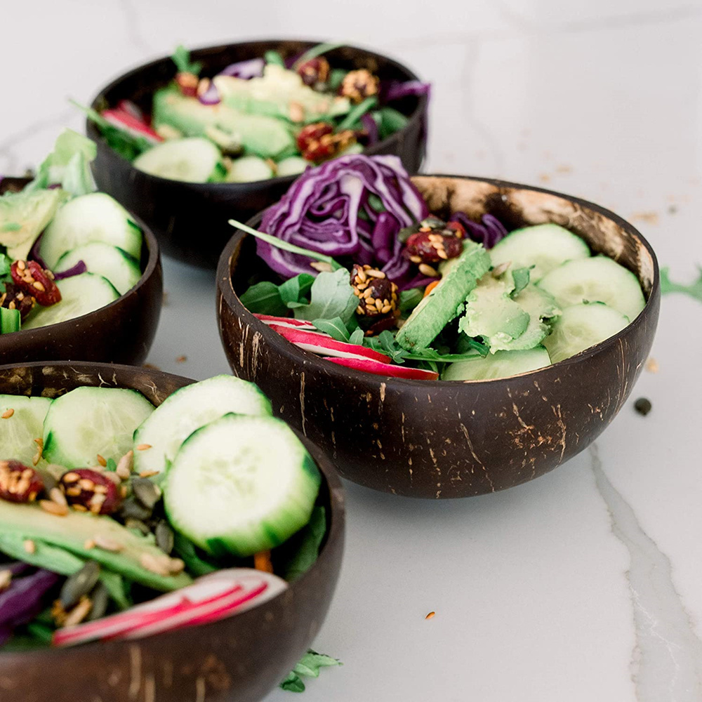 vietnam natural coconut bowl set,eco coconut bowl shell,coconut shell bowl and spoon set