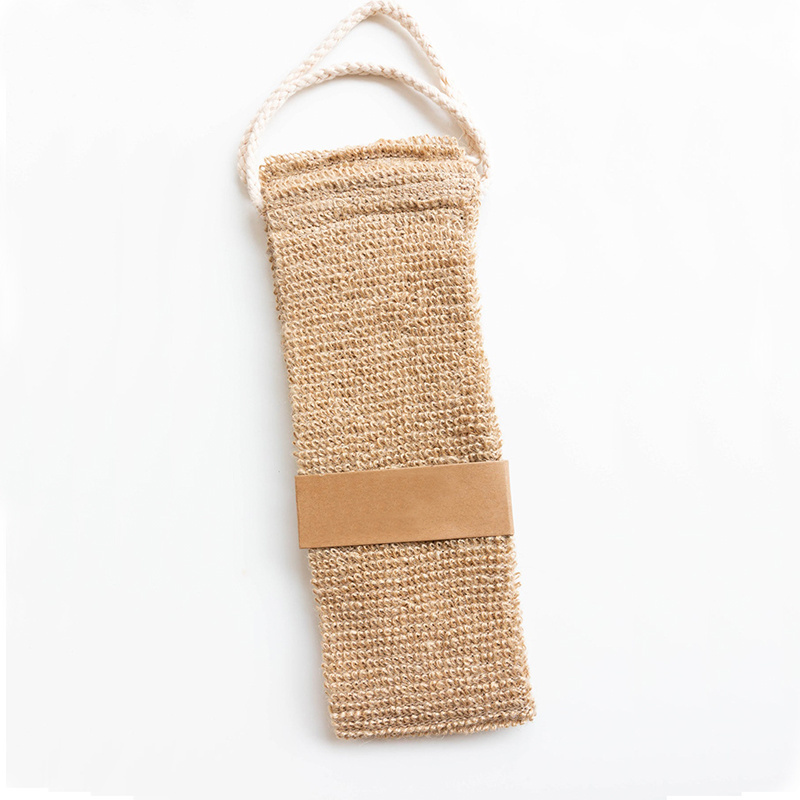 natural jute back strap wash cloth organic hemp exfoliating bath body back scrubber