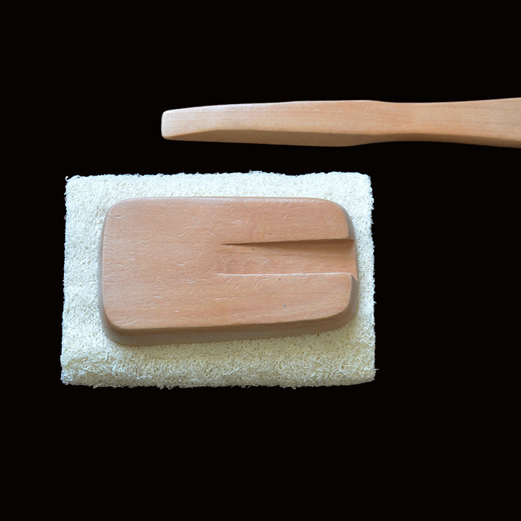 Natural Cleansing Sponge Scrubber Loofah Cellulite Cleansing Brush Long Handle Body Bath Loofah Shower Wooden Sponges Brush