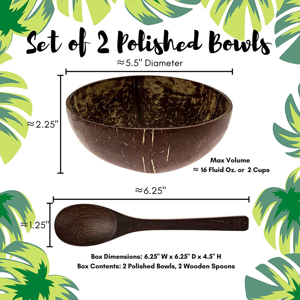 vietnam natural coconut bowl set,eco coconut bowl shell,coconut shell bowl and spoon set