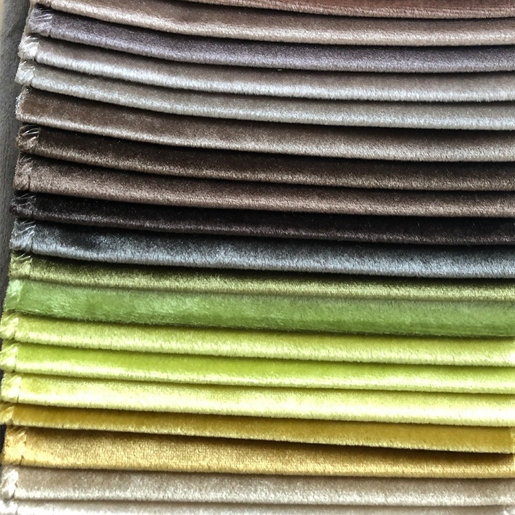 Solid color plain flocked lamination tissus pour canape micro turkey woven velvet silk fabric for sofa upholstery