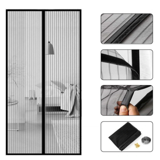 Hands-Free Magnetic Mosquito Net Door Fly Screen Door Curtain