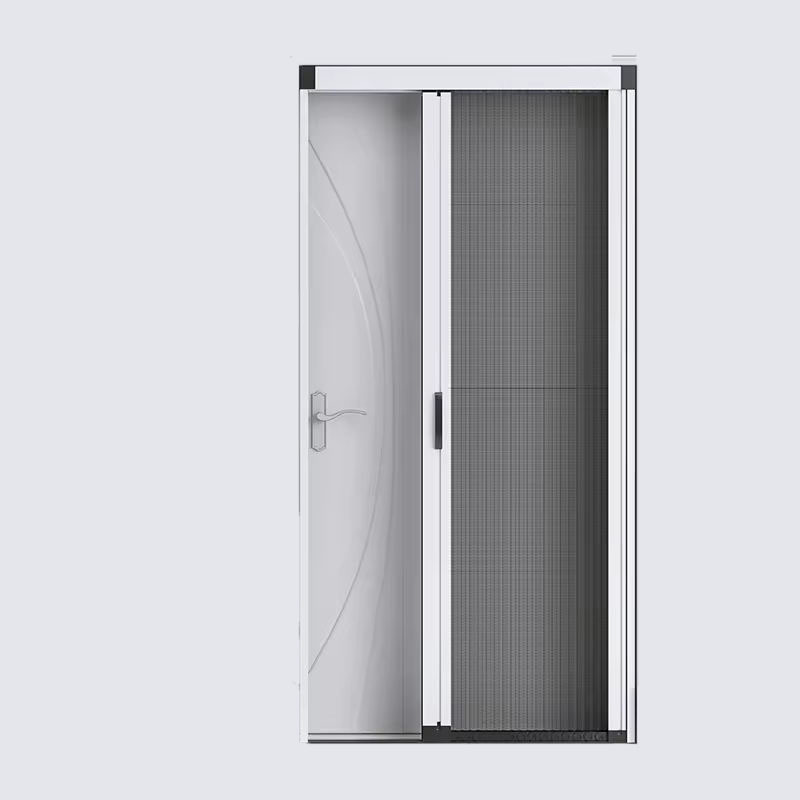 Aluminum door with pleated insect screen Trackless retractable screen doors sliding door with pleated mesh