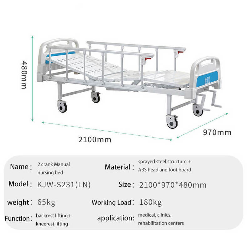 Manufacture Price Wholesale Multi-function Tilting Hospital Beds Electrical Manual Crank Medical Bed For ICU and Clinic