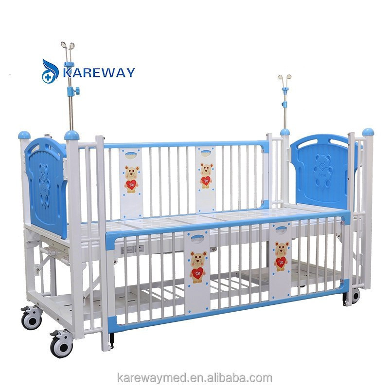 TWO Crank Manual Control Two Function Hospital Adult Baby Infant Crib Steel Hospital Baby Crib