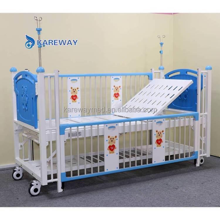 TWO Crank Manual Control Two Function Hospital Adult Baby Infant Crib Steel Hospital Baby Crib