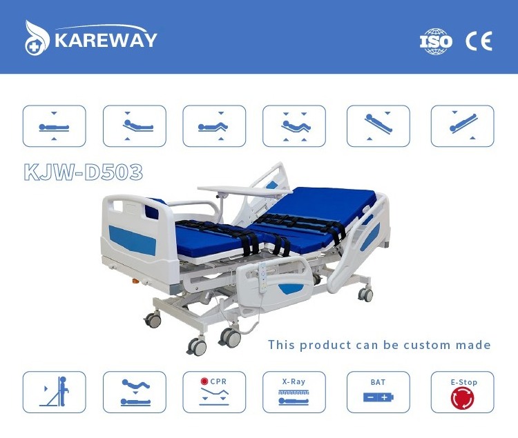 Manufacture Price Wholesale Multi-function Tilting Hospital Beds Electrical Manual Crank Medical Bed For ICU and Clinic