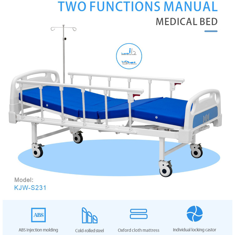 Hospital Clinic 2 Crank Manual ABS Headboard 2 functIon Best hospital sand bed For Home Use