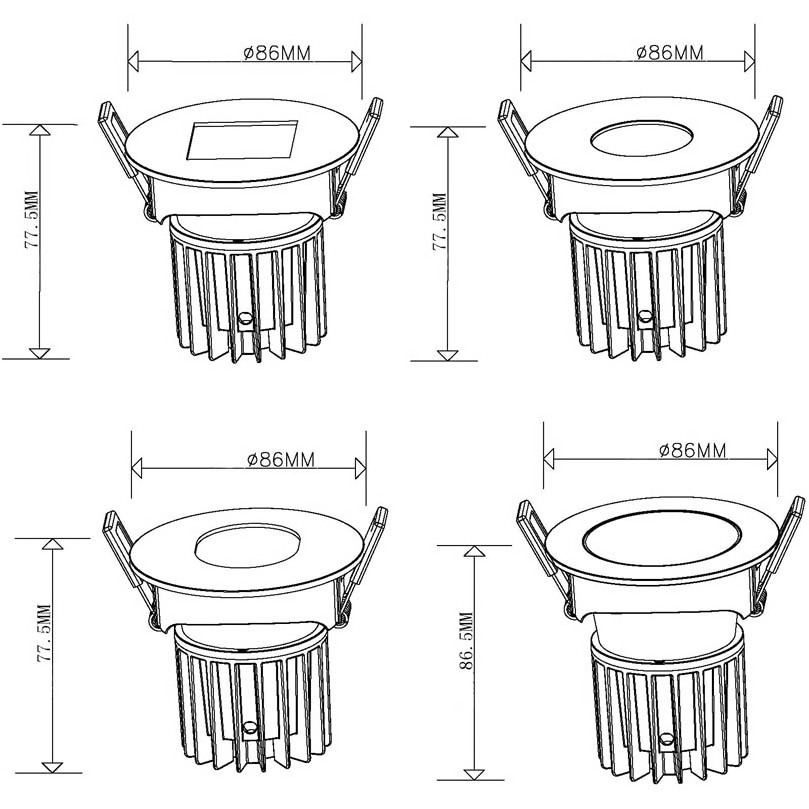 Best Quality LED High CRI90 Gimbal Hidden Camera Spot Light 36V 250mA 10W Recessed Double Head Down Lighting