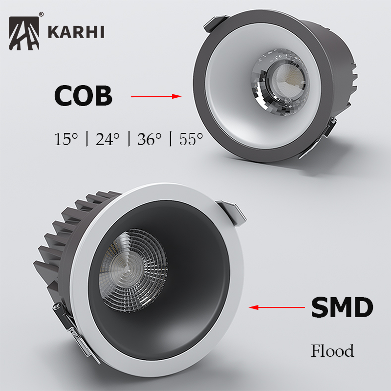 No Glare All-In-One Die Casting Aluminium Flicker-free 55mm 8W Lens Cob Downlight Led Recessed Lighting Spot Lights Down Lights