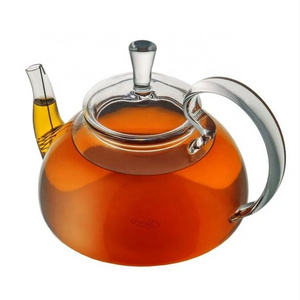 CnGlass Wholesale Lead-Free Glass Tea Kettle For Gas Stove Glass Teapot With Strainer Borosilicate Tea Pot Tea Maker