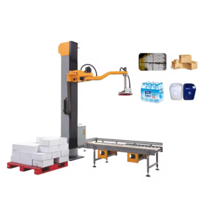 KARISS Wholesale Automatic Single Column Robot Case Palletizer Machine in Produce Line and Single Column Robot Palletizer